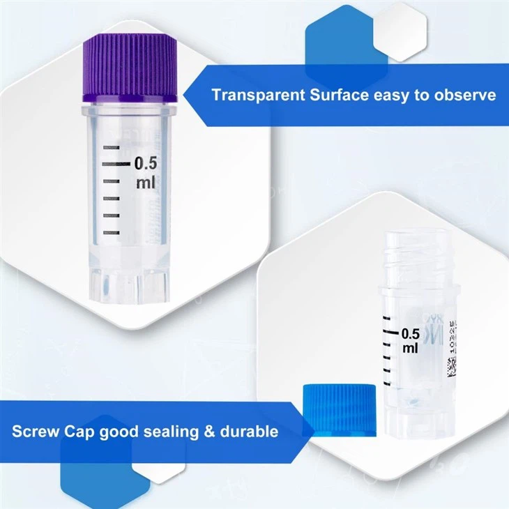 0.5 Ml, External Thread Cryogenic Vials With Side Bardcode
